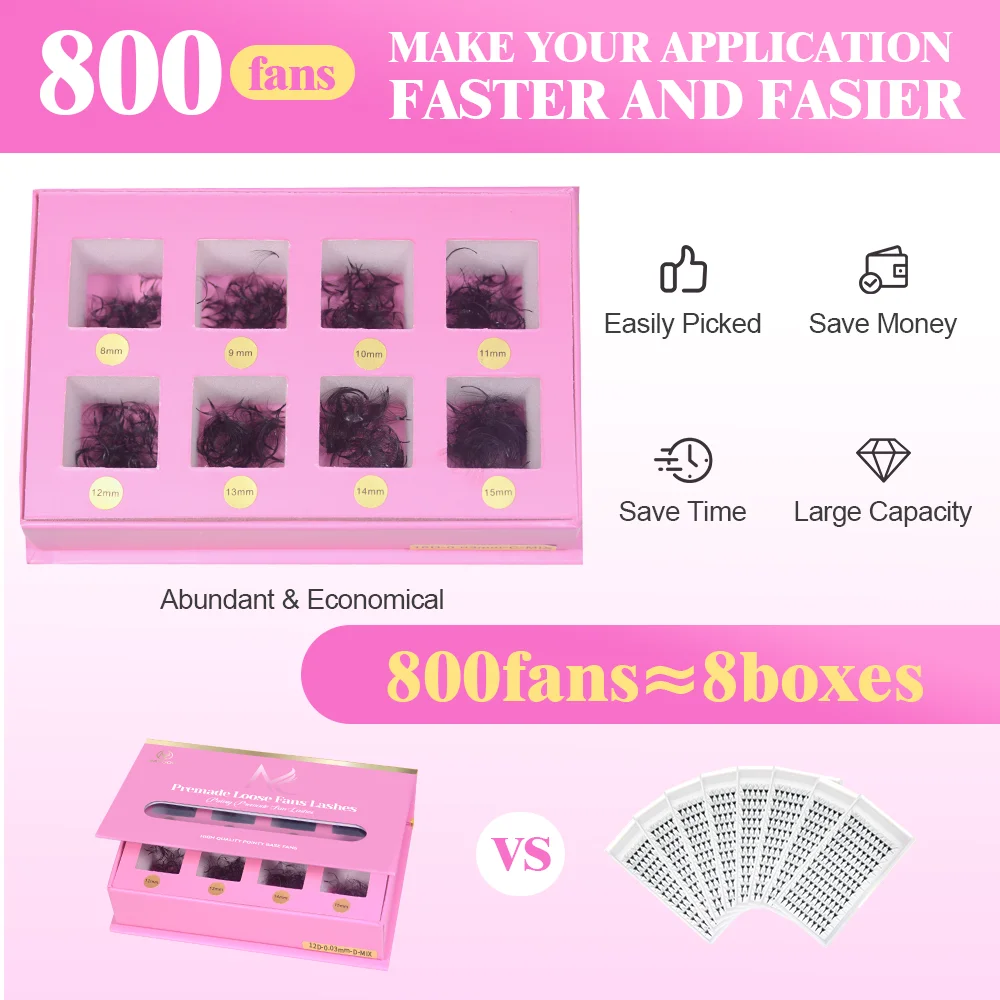 MAYOOC 800Fans Loose Fan Lashe - Eyelash Extension Logo recension och pris