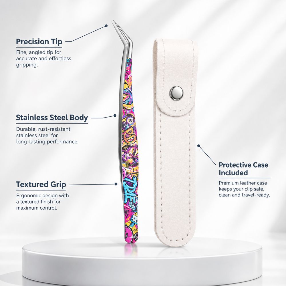Metal Curved Stickers Tweezers - Lash Mapping Sticker recension och pris