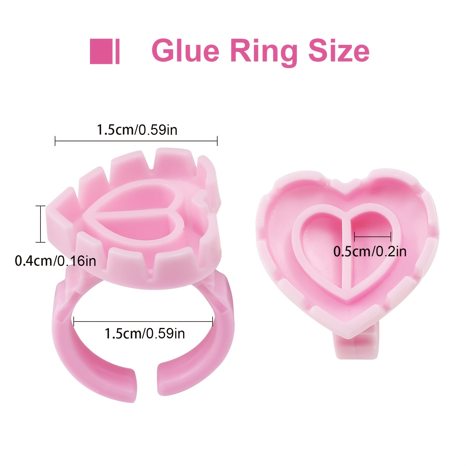 100PCSHeart Eyelash Glue Rings - Eyelash Extension Salon recension och pris